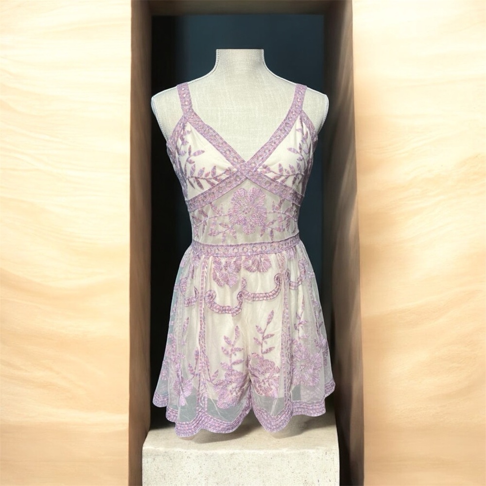 Elegant Cream and Pink Jumpsuit